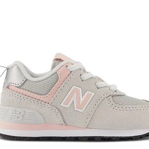 New Balance Kids' Gray and Pink Sneakers
